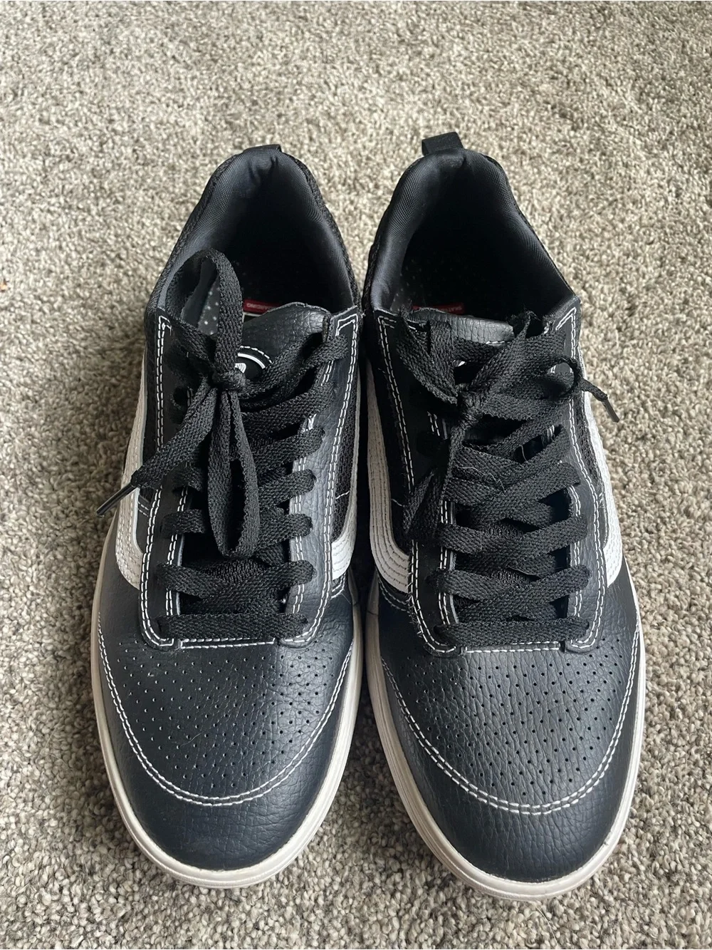 Vans Black and White Leather Old Skool Sneakers Soze 9